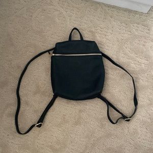 NWT Black Faux Leather Backpack